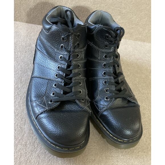 Dr. Doc Martens Boots Mens Sz 11 Black Leather Harrisland Combat Goth Retro 90s - Picture 4 of 9